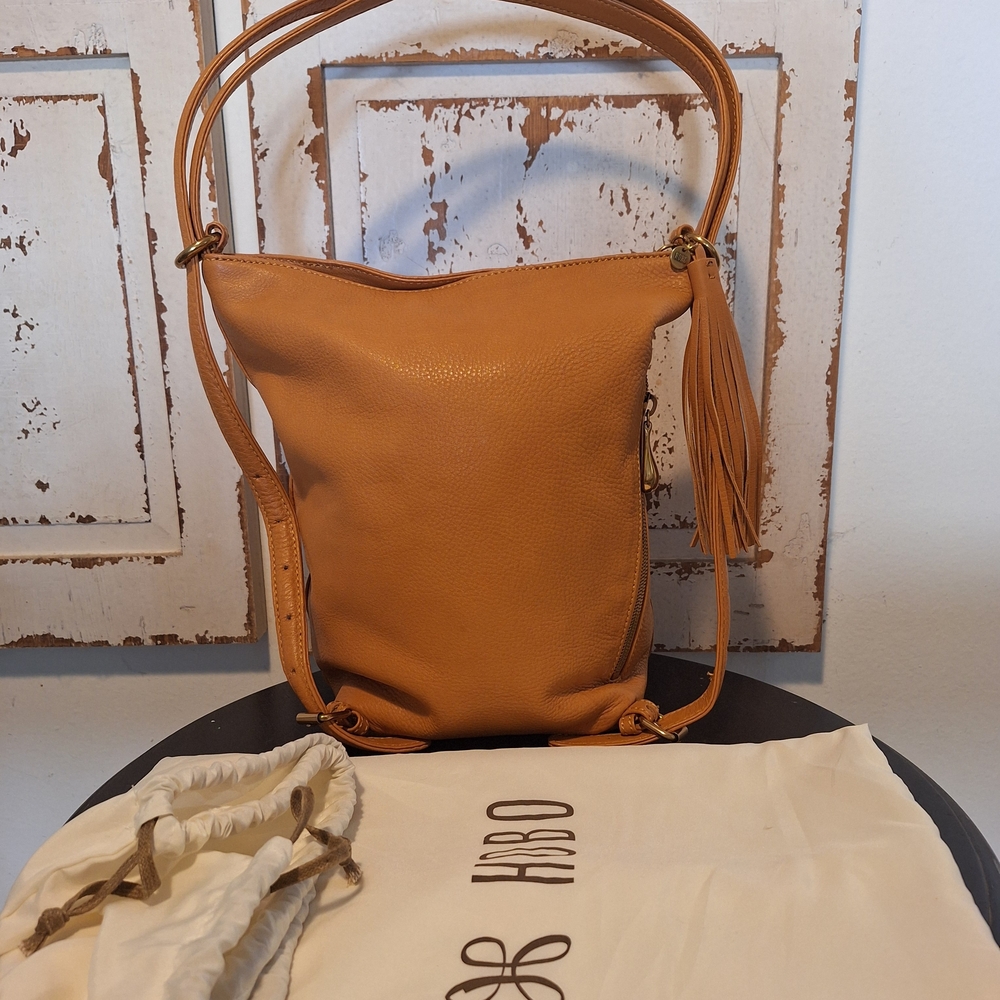 HOBO 'Blaze' Convertable Backpack Pebbled Leather Shoulder Bag with Tassel